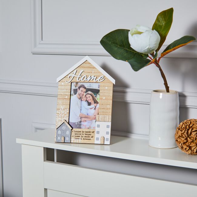 Home Is A House Wooden 4" x 6" Photo Frame